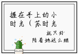 握在手上的小时光（苏时光小说）全文免费阅读无弹窗大结局_（握在手上的小时光小说）最新章节列表