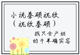 小说秦硕祝欣（祝欣秦硕）免费阅读-小说秦硕祝欣全文在线赏析
