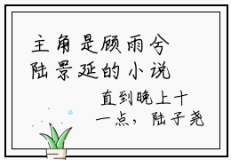 主角是顾雨兮陆景延的小说叫什么名字顾雨兮陆景延小说免费阅读
