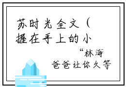 苏时光全文（握在手上的小时光小说）全文免费阅读无弹窗大结局_握在手上的小时光免费最新章节列表