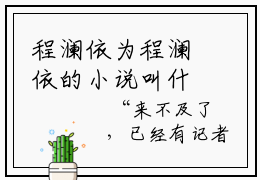 程澜依为程澜依的小说叫什么-最新小说豪门偏宠萌妻哪里逃全文阅读
