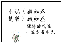 小说（顾知丞楚潇）顾知丞楚潇精选片段阅读-小说顾知丞楚潇免费版最新更新阅读
