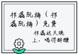 祁磊阮梅（祁磊阮梅）免费阅读完整版-（祁磊阮梅小说）祁磊阮梅全文大结局已完结