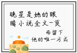 晚星是她的眼睛小说全文-莫凌风苏林冉无弹窗免费阅读