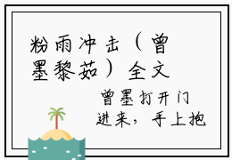 粉雨冲击（曾墨黎茹）全文免费阅读无弹窗大结局_（粉雨冲击全文免费阅读无