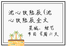 沈心玫陆辰(沈心玫陆辰全文免费阅读无弹窗大结局(沈心玫陆辰)沈心玫陆辰免费