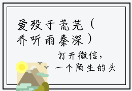 爱殁于荒芜（乔听雨秦深）全文免费阅读-（乔听雨秦深小说）爱殁于荒芜最新章节列表