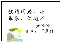 被迫闪婚！小乖乖，你逃不掉的（盛夏墨寒霆）全文免费阅读无弹窗大结局_被迫闪婚！小乖乖，你逃不掉的最新章节列表_笔趣阁