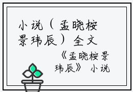 小说（孟晓桉景玮辰）全文免费阅读无弹窗大结局_(孟晓桉景玮辰)孟晓桉景玮辰小说免费阅读无弹窗最新章节列表_笔趣阁（孟晓桉景玮辰）