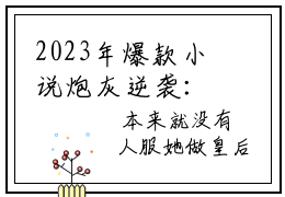 2023年爆款小说炮灰逆袭：我靠生娃走上人生巅峰- 秦寰帝白玉质热门好文分享阅