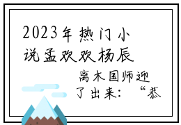 2023年热门小说孟欢欢杨辰 孟欢欢杨辰免费章节阅读