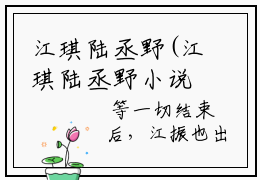 江琪陆丞野(江琪陆丞野小说)最新在线阅读_江琪陆丞野小说免费阅读