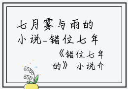七月雾与雨的小说_错位七年的那张,沈砚垂,林薇小说阅读