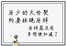 厉少的天价契约妻林晚厉梓晟小说  林晚厉梓晟最新章节免费阅读