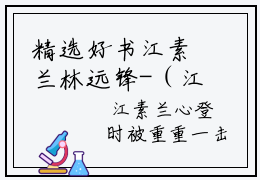 精选好书江素兰林远锋-（江素兰林远锋）完整版全文在线赏析