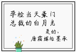 孕检当天豪门总裁的白月光回国小说（墨承白唐霜）小说全文无删减版在线阅读_墨承白唐霜小说最新章节列表