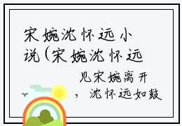 宋婉沈怀远小说(宋婉沈怀远)全文免费阅读无弹窗大结局_(宋婉沈怀远小说免费