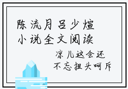 陈流月吕少煊小说全文阅读-（陈流月吕少煊）小说大结局