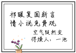 祁暖复国新言情小说免费观看-小说(祁暖复国新)最新章节阅读在线赏析