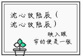 沈心玫陆辰（沈心玫陆辰）全文免费阅读无弹窗大结局（沈心玫陆辰）小说免费