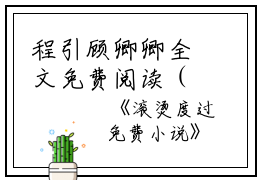 程引顾卿卿全文免费阅读（滚烫度过小说）全文在线程引顾卿卿读无弹窗大结局_（滚烫度过小说程引顾卿卿）滚烫度过小说最新章节列表_笔趣阁（程引顾卿卿）