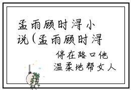 孟雨顾时浔小说(孟雨顾时浔)全文免费阅读无弹窗大结局_(孟雨顾时浔小说全文免费阅读)孟雨顾时浔最新章节列表笔趣阁（孟雨顾时浔）