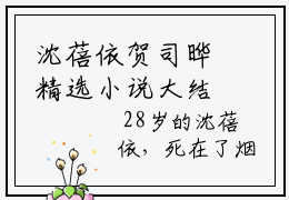 沈蓓依贺司晔精选小说大结局阅读-新上热文小说（沈蓓依贺司晔）讲的是什么
