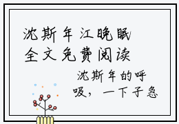 沈斯年江晚眠全文免费阅读无弹窗大结局-沈斯年江晚眠最新章节列表免费阅读
