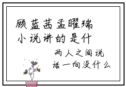 顾蓝茜孟曜瑞小说讲的是什么-顾蓝茜孟曜瑞大结局免费阅读