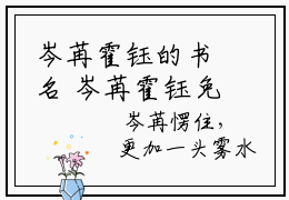 岑苒霍钰的书名 岑苒霍钰免费章节阅读