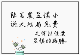 陆言裴昱慎小说大结局免费阅读-完结版陆言裴昱慎小说免费阅读