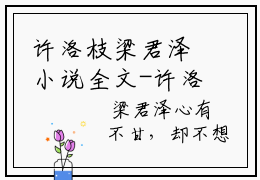 许洛枝梁君泽小说全文-许洛枝梁君泽最新章节免费阅读许洛枝梁君泽小说