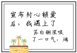 宣布封心锁爱后，我遇上了心动对象全文免费阅读大结局 洛野苏白粥最新章节列表
