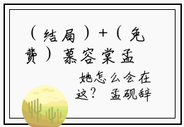 （结局）+（免费）慕容棠孟砚辞是哪部小说的主角，孟砚辞慕容棠全文在线赏析