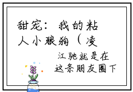 甜宠：我的粘人小狼狗（凌月江驰）在线阅读-甜宠：我的粘人小狼狗小说凌月