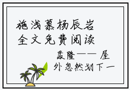施浅慕杨辰岩全文免费阅读大结局 杨辰岩施浅慕小说最新章节阅读无弹窗