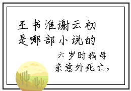 王书淮谢云初是哪部小说的主角，王书淮谢云初免费阅读全文大结局