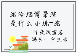 沈泠烟傅景渲是什么小说-沈泠烟傅景渲无弹窗免费阅读大结局最新章节列表_笔趣阁