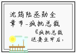沈筠陆丞勋全章节_疯批总裁送妻坐牢后，悔不当初小说阅读